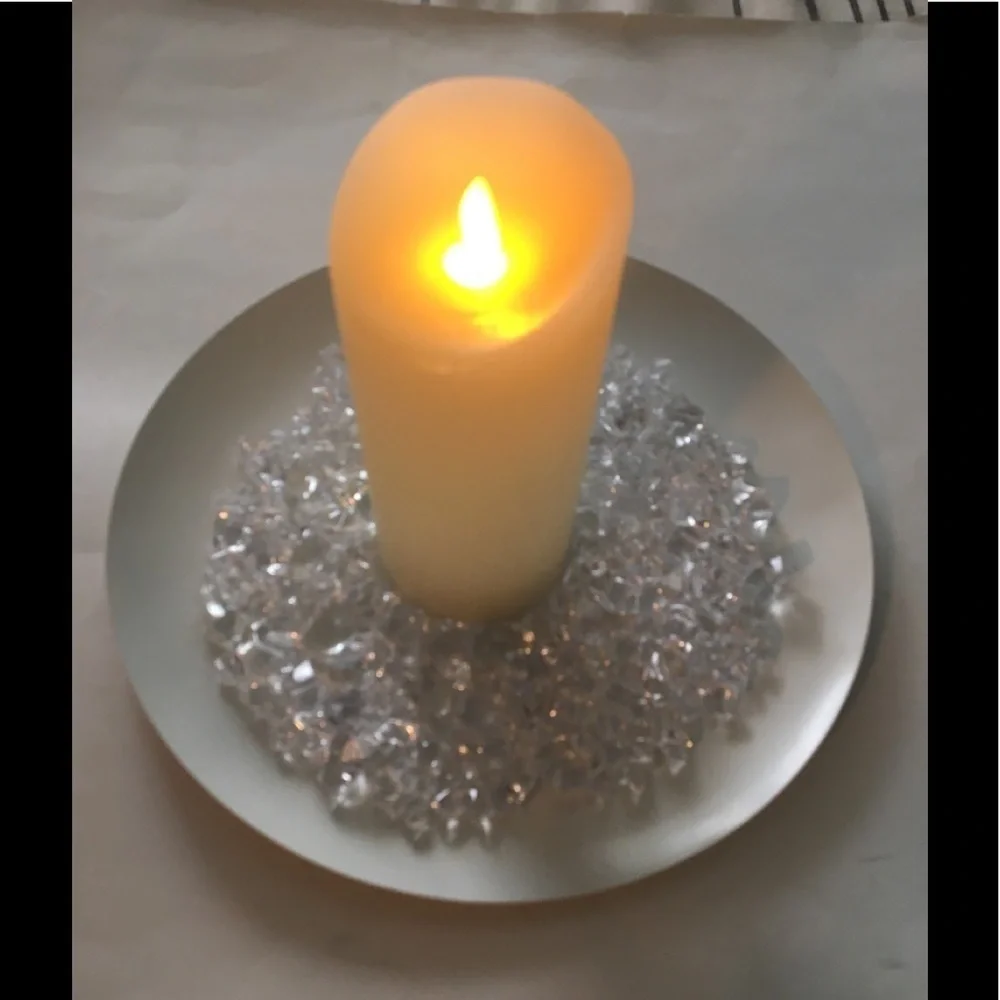 Metal Round Candle Holder White